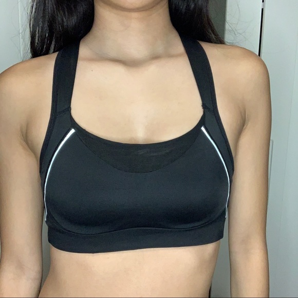 Black Hyba Reflective Details Padded Sports Bra - Picture 3 of 11